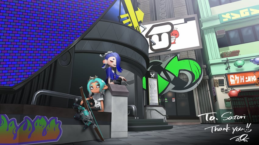 octoling player character, shiver, and octoling boy (splatoon and 1 more) drawn by puchiman