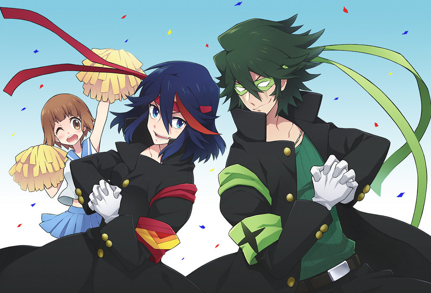 matoi ryuuko, senketsu, mankanshoku mako, and sanageyama uzu (kill la kill) drawn by kuma_yuu