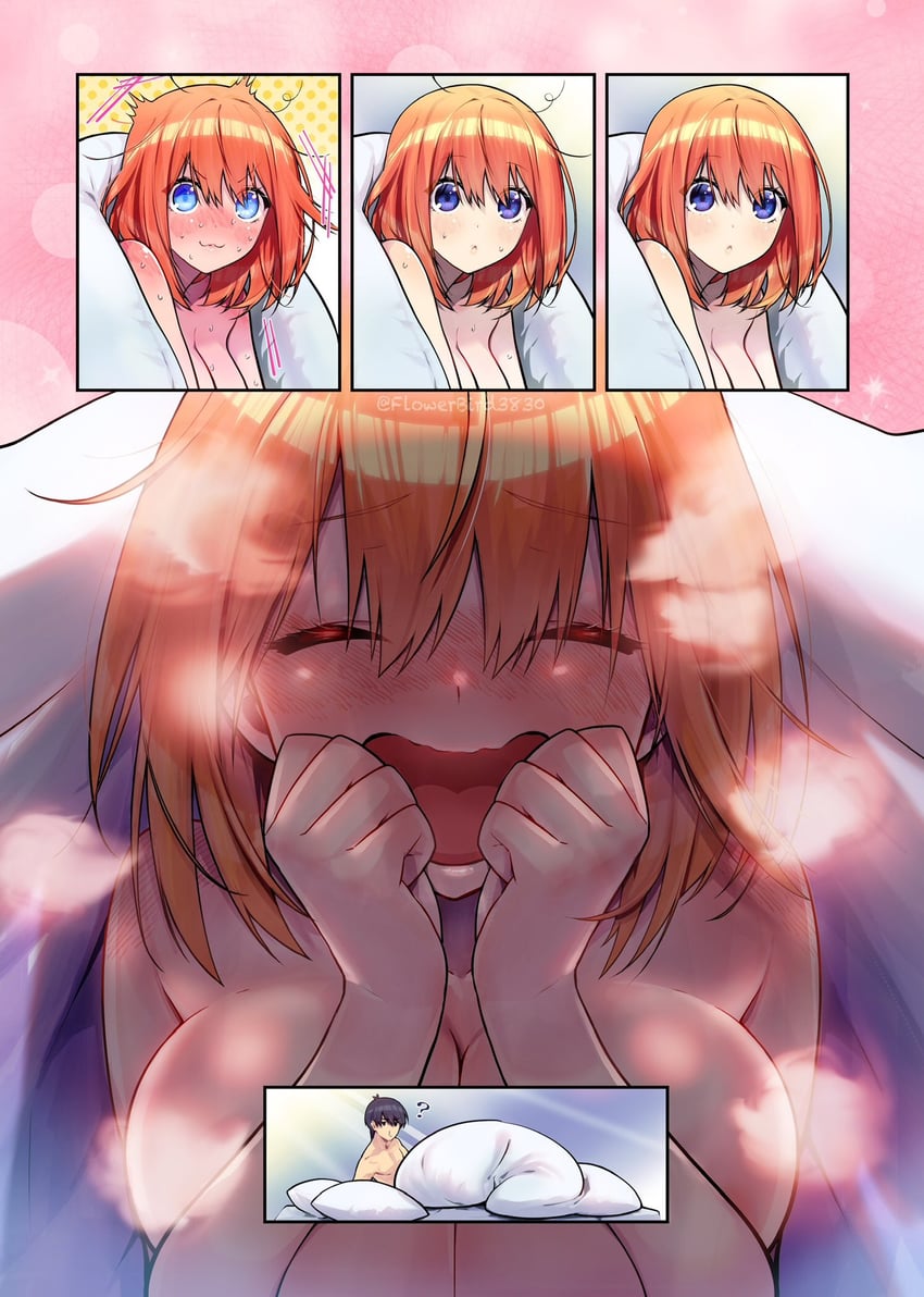 nakano yotsuba and uesugi fuutarou (go-toubun no hanayome) drawn by yu_(flowerbird3830)