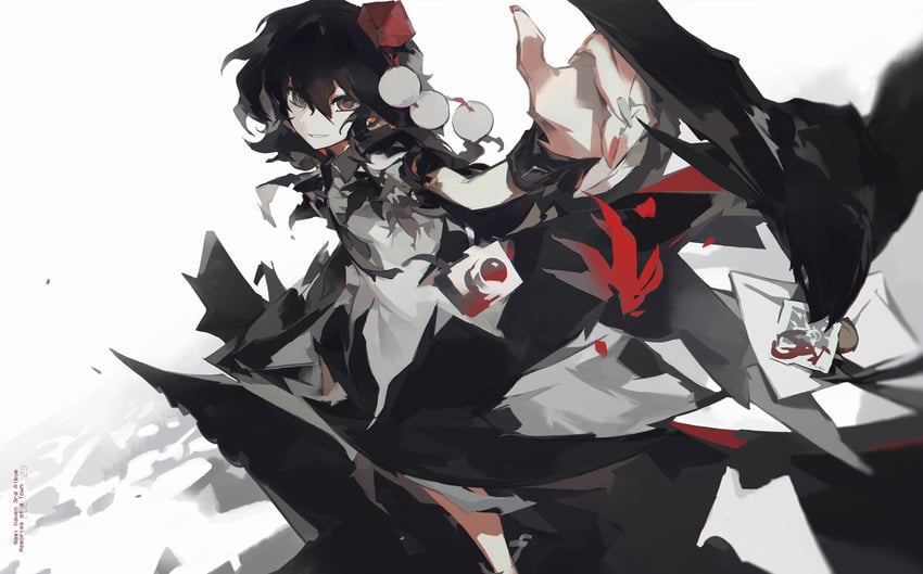 shameimaru aya (touhou) drawn by keroreud