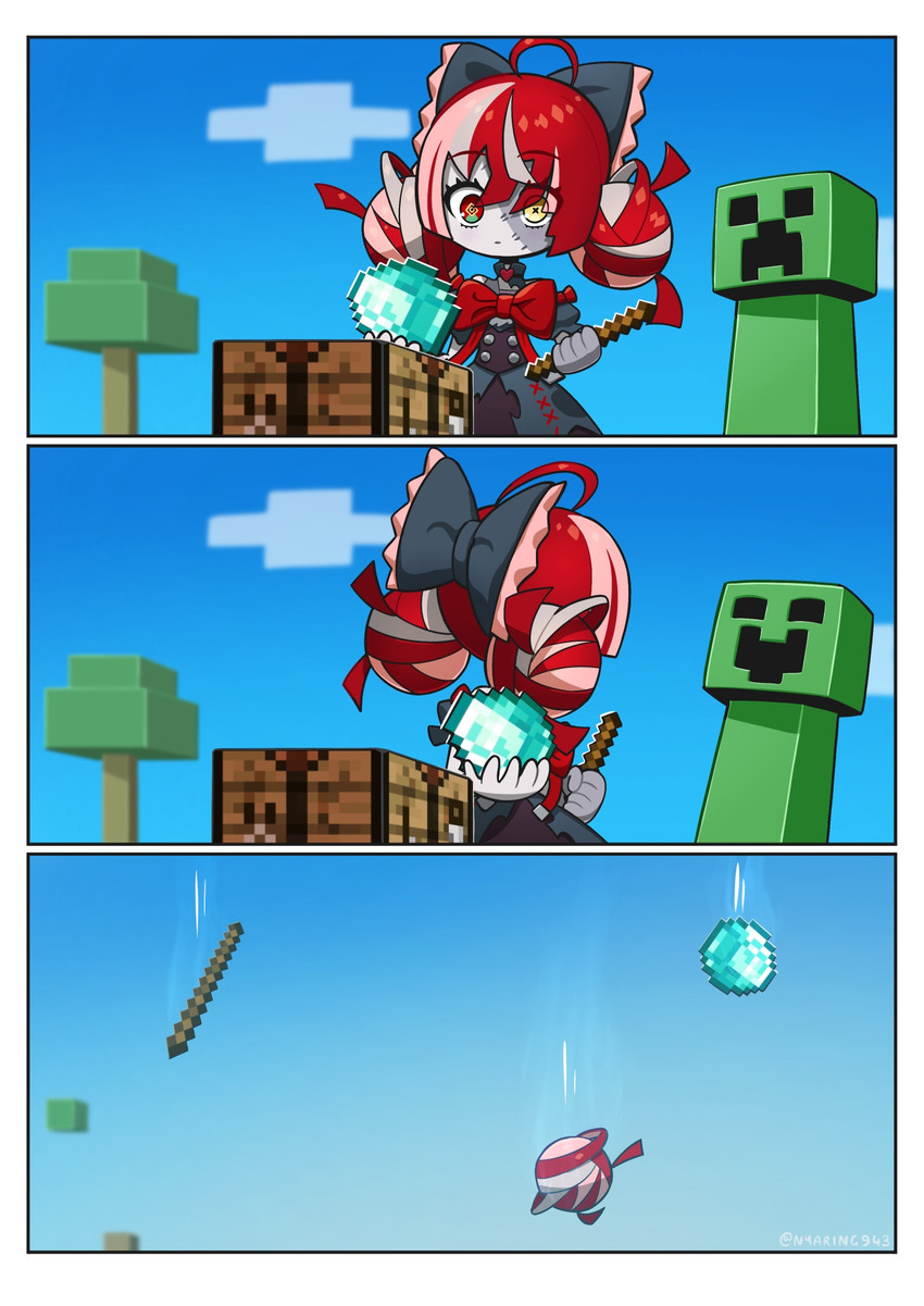 kureiji ollie and creeper (hololive and 2 more) drawn by nyaring943