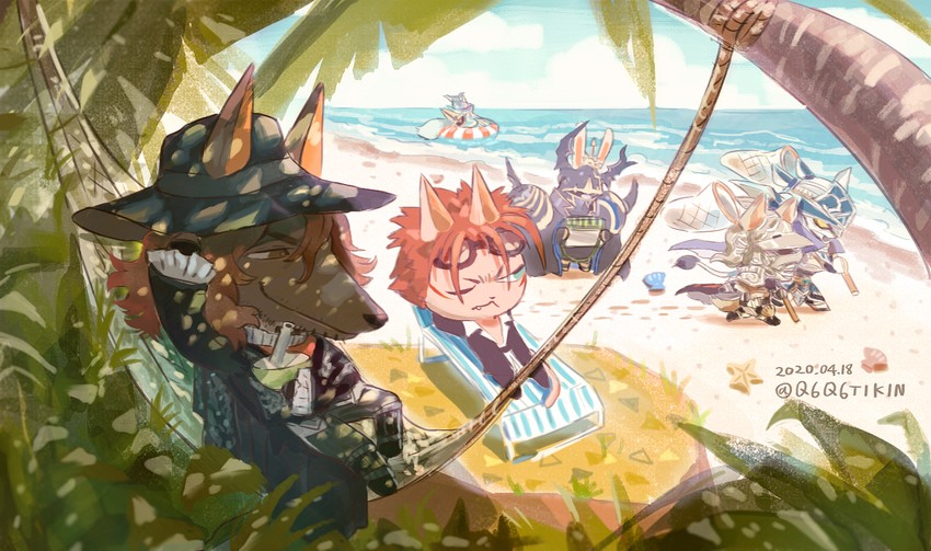 reno, golbez, exdeath, garland, ardyn izunia, and 1 more (final fantasy and 7 more) drawn by q6q6tikin