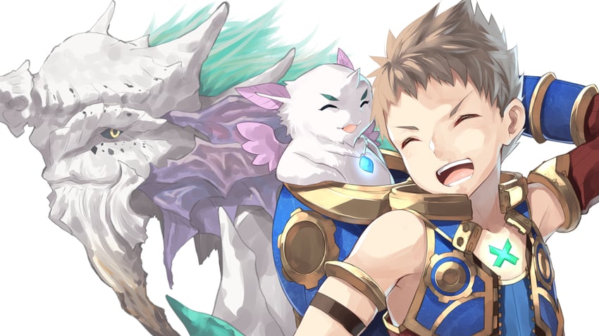 rex and azurda (xenoblade chronicles and 1 more) drawn by yappen