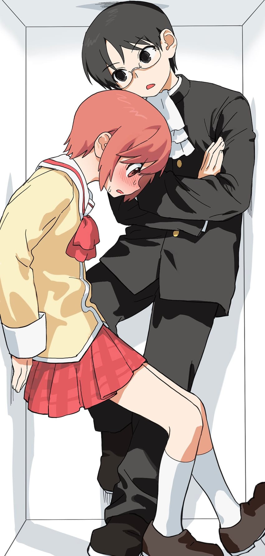 tachibana misato and sasahara koujirou (nichijou) drawn by ooo8_q
