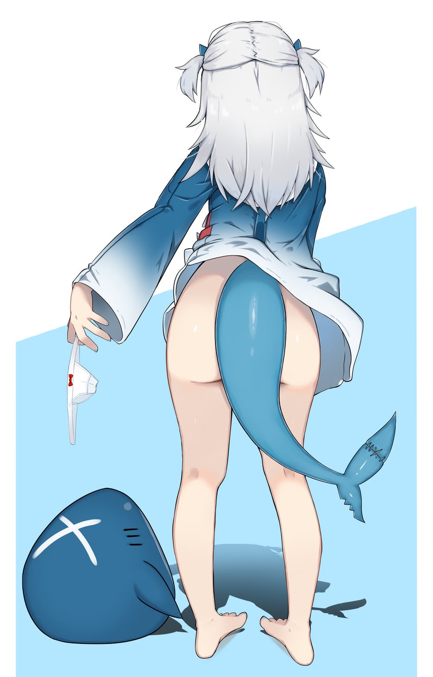 gawr gura (hololive and 1 more) drawn by johnny_(braun-kan_cafe)