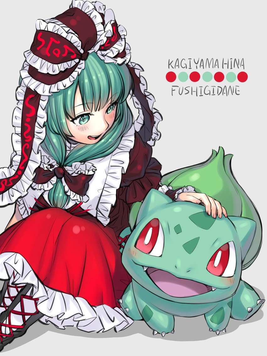 kagiyama hina and bulbasaur (touhou and 1 more) drawn by kageharu