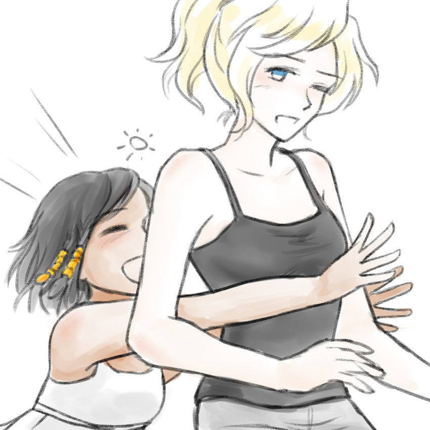 mercy and pharah (overwatch and 1 more) drawn by tuskine_kinase