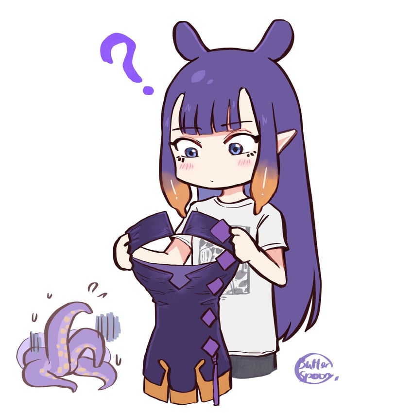 ninomae ina'nis (hololive and 1 more) drawn by butter_spoon