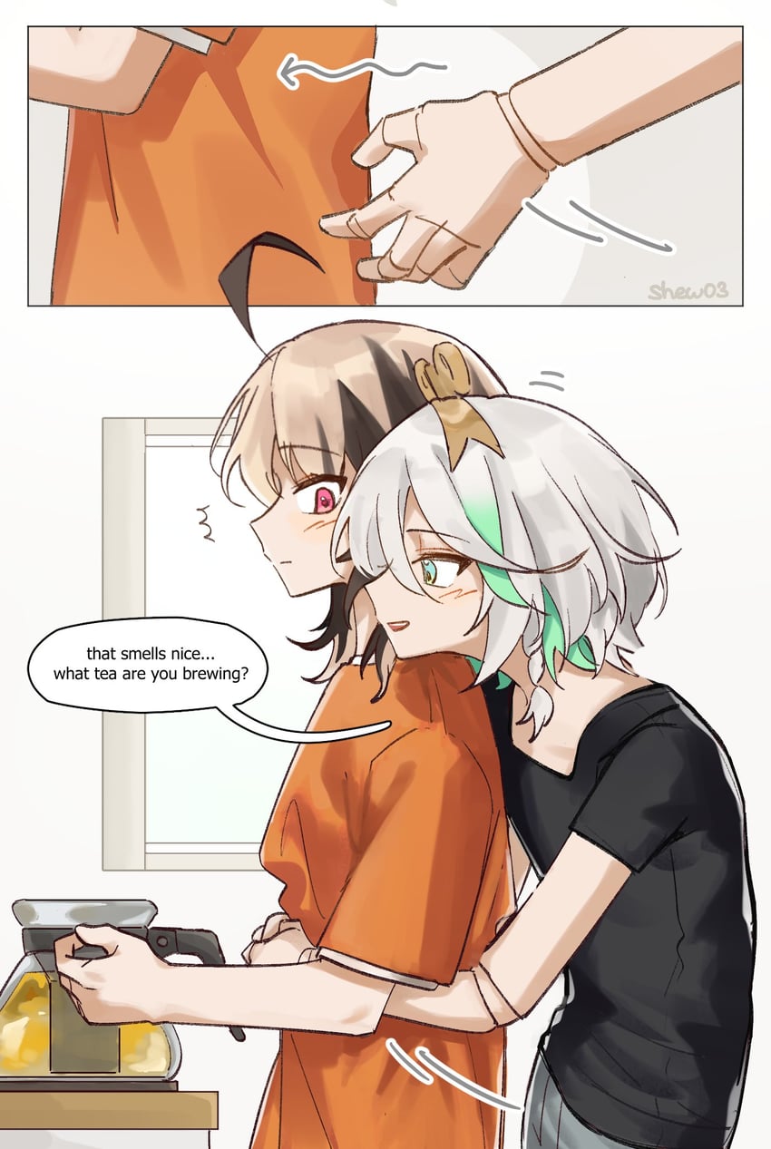 gigi murin and cecilia immergreen (hololive and 1 more) drawn by shew_(shew03)