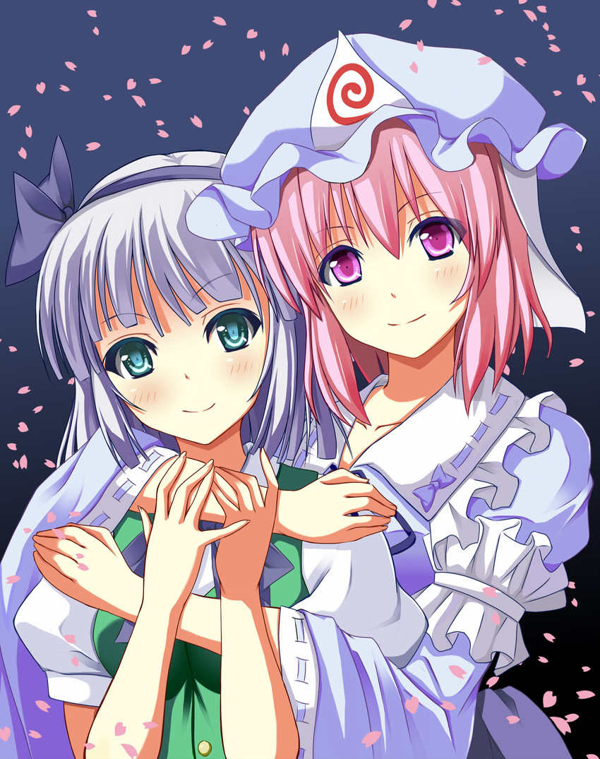 konpaku youmu and saigyouji yuyuko (touhou) drawn by nama_gusa
