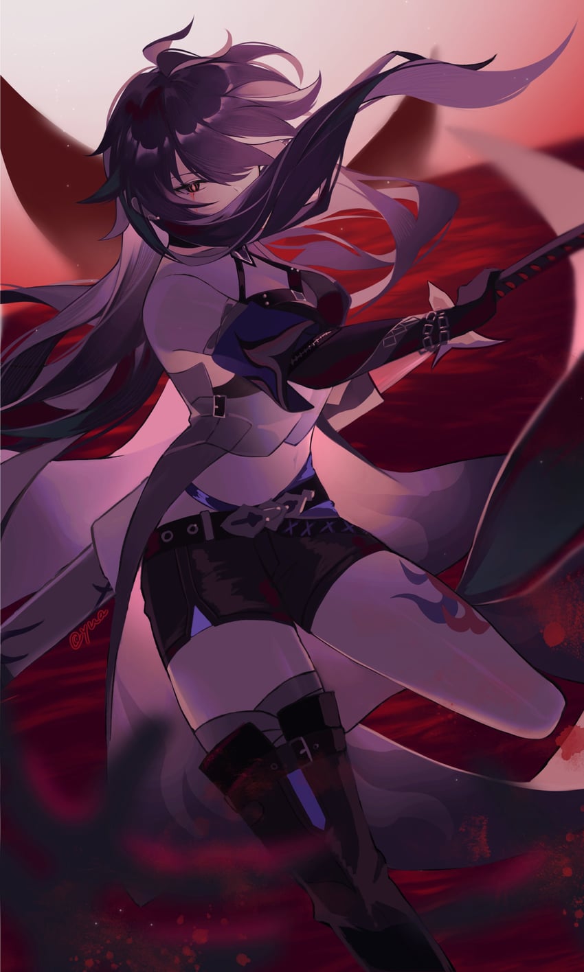acheron (honkai and 1 more) drawn by yua_(0629xm)