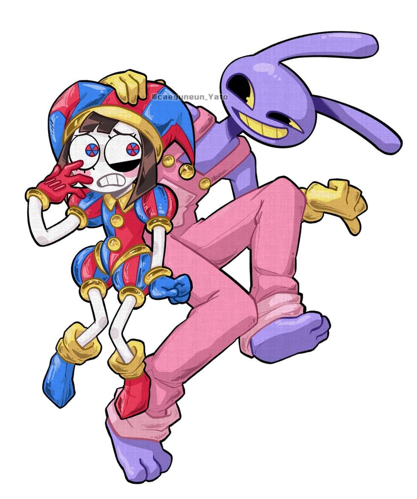 pomni and jax (the amazing digital circus) drawn by caeguneun_yato