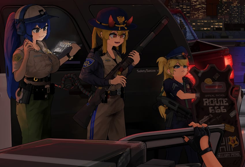 super-shorty, dp-12, and m870 (girls' frontline) drawn by uingssi