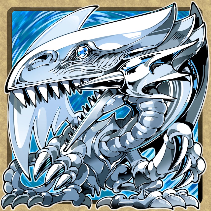 blue-eyes white dragon (yu-gi-oh!) drawn by kafun