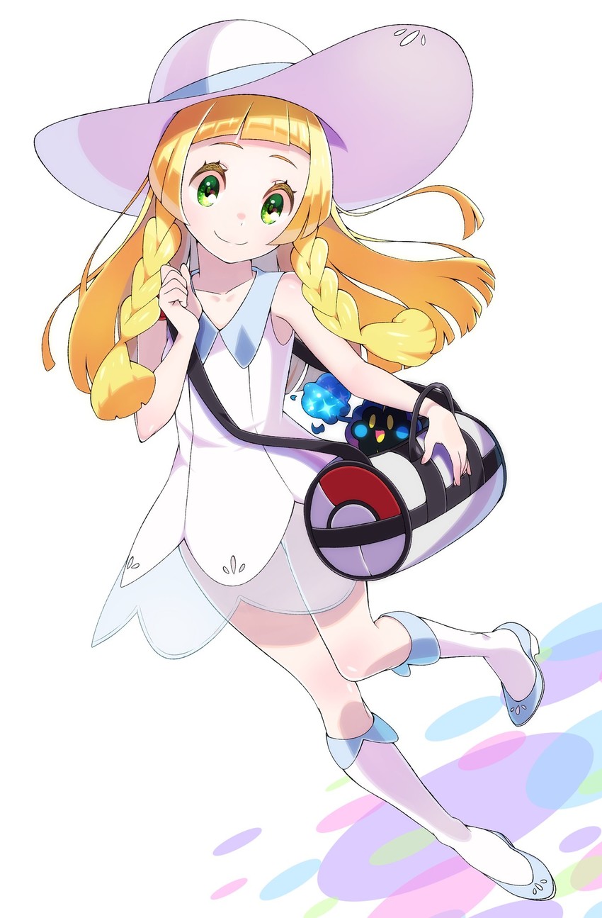 lillie and cosmog (pokemon and 1 more) drawn by yupiteru
