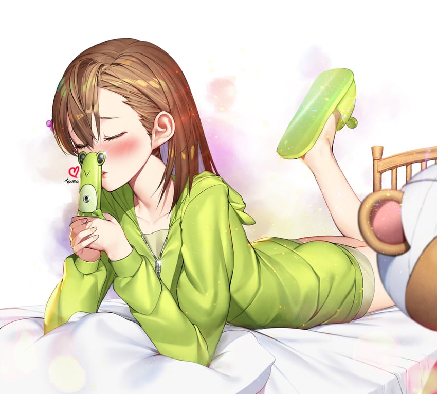 misaka mikoto, gekota, and kill bear (toaru majutsu no index and 1 more) drawn by migu_(iws2525)