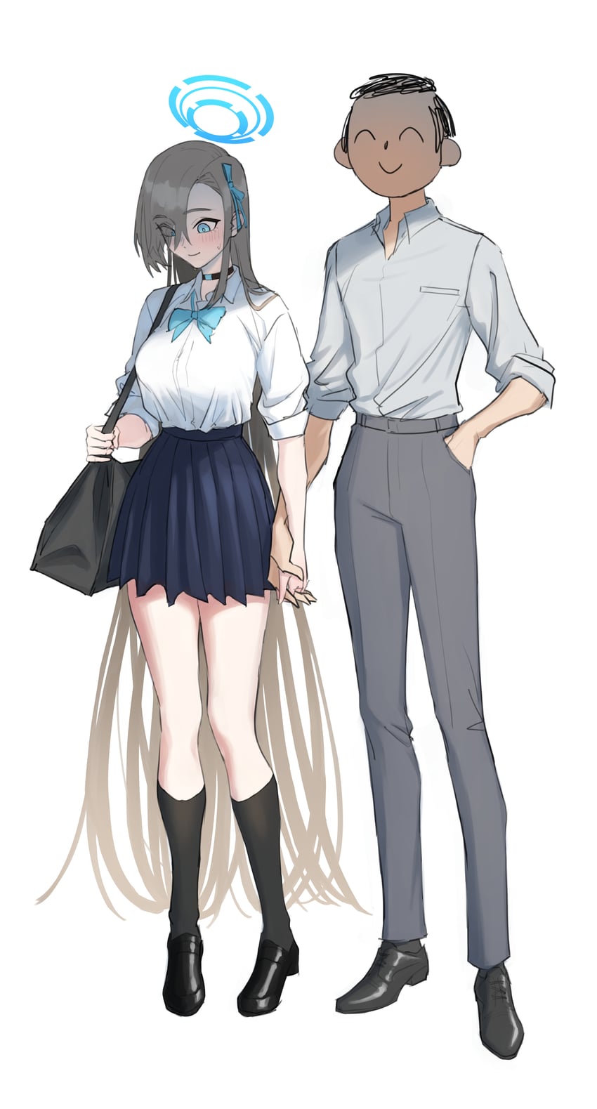 sensei, doodle sensei, and asuna (blue archive) drawn by meganeura224