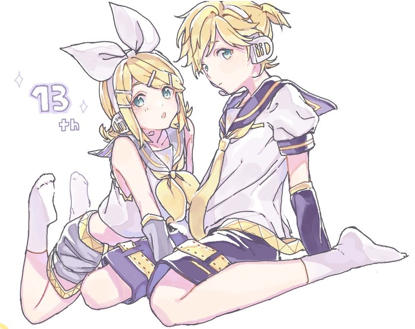 kagamine rin and kagamine len (vocaloid) drawn by shigupon