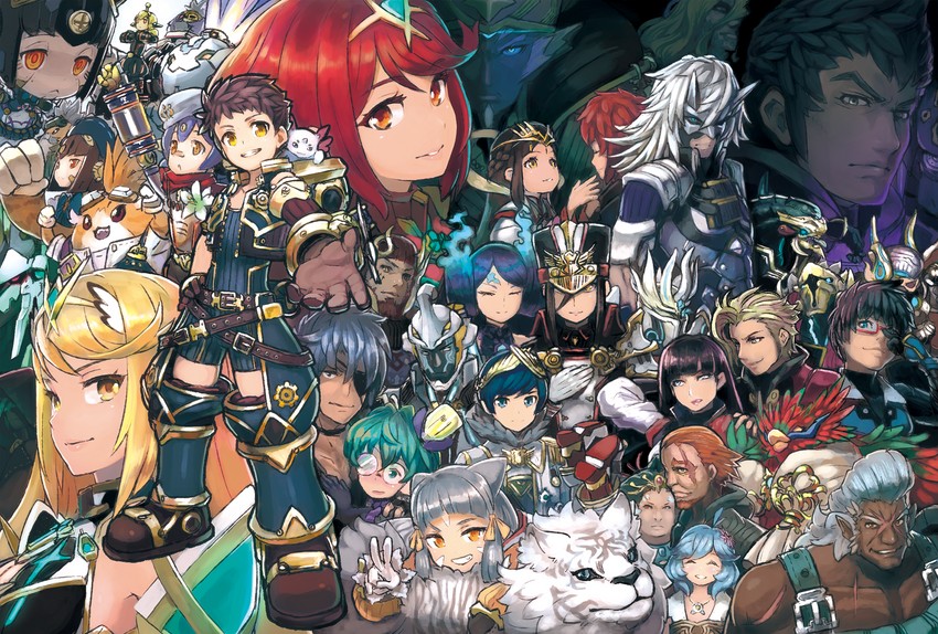 pyra, mythra, nia, rex, morag ladair, and 36 more (xenoblade chronicles and 2 more) drawn by reiesu_(reis)