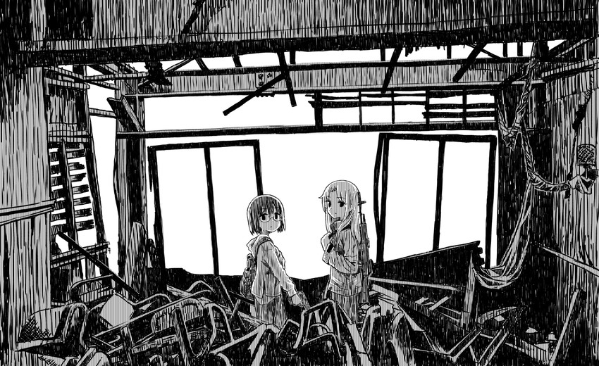kamikoshi sorawo and nishina toriko (urasekai picnic) drawn by brother_tomita