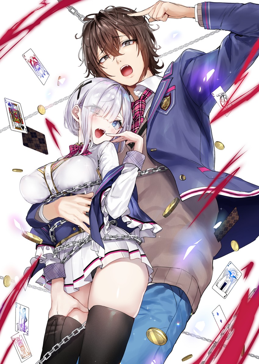 saijou karen and saijou guren (jishou f-rank no oniisama ga game de hyouka sareru gakuen no chouten ni kunrin suru sou desu yo?) drawn by nekometaru