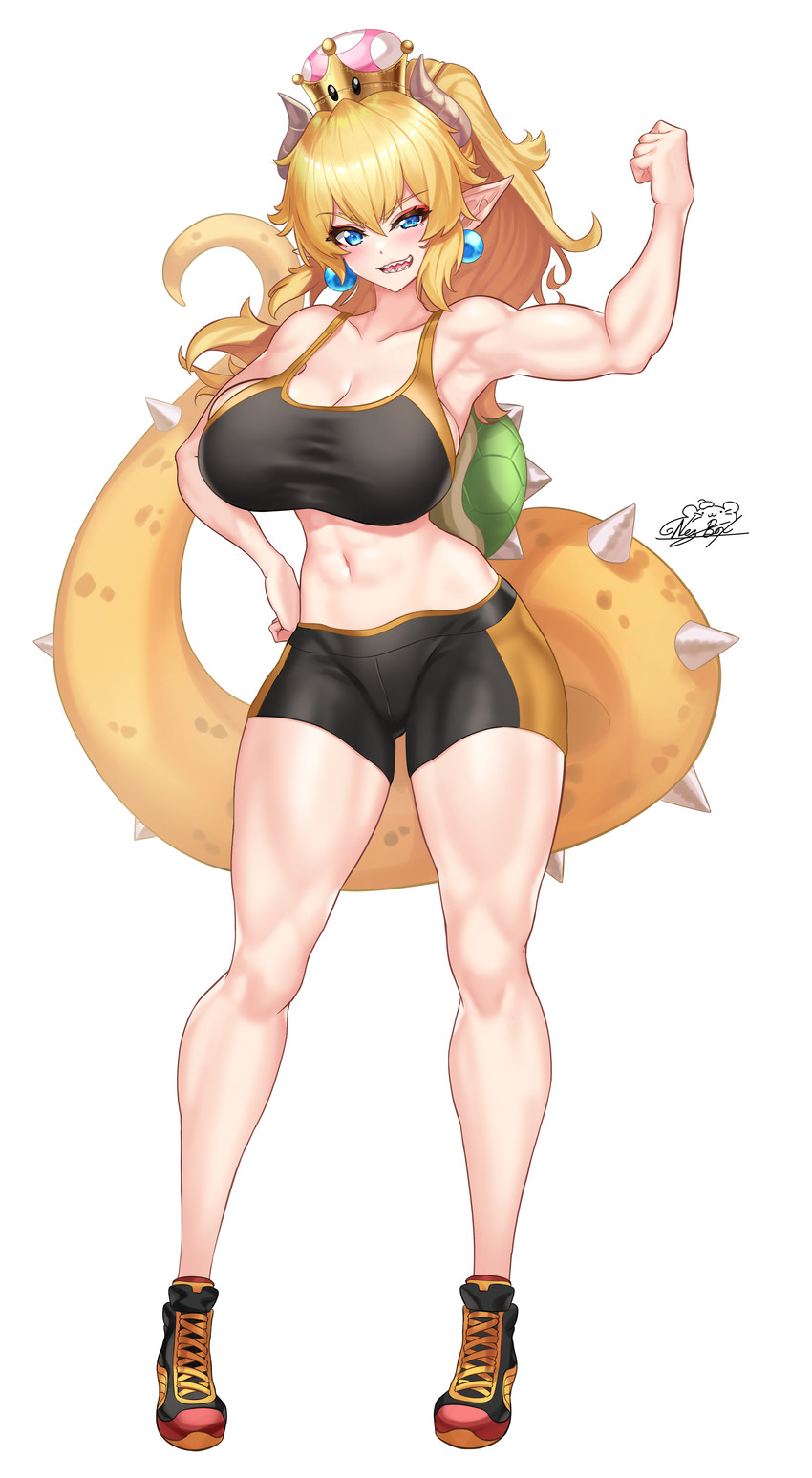 bowsette (mario and 1 more) drawn by nez-box