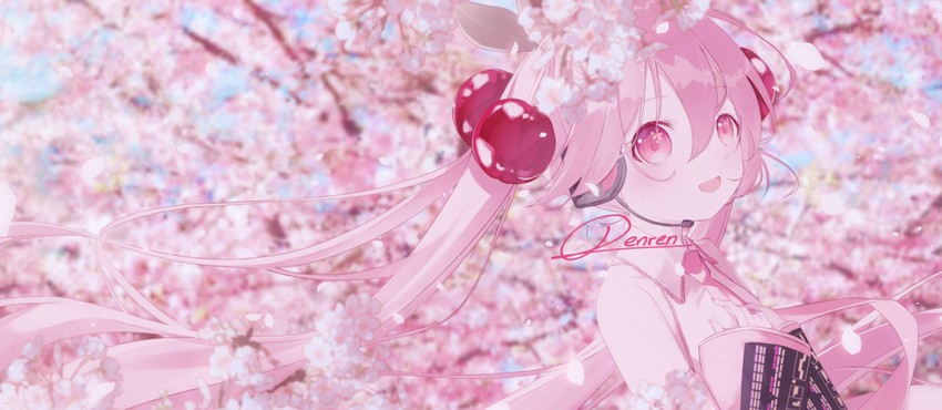 hatsune miku and sakura miku (vocaloid) drawn by renren_(pixiv22963369)