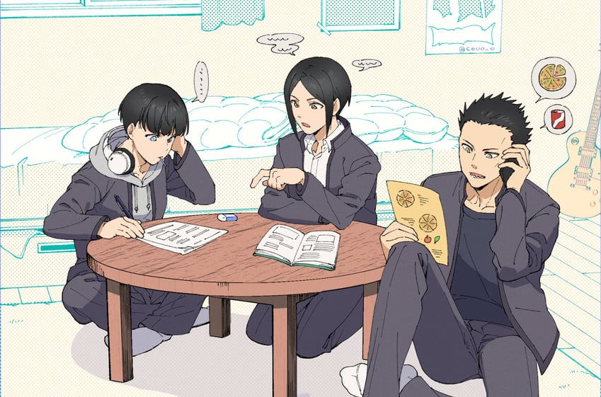 kaji ren, touma hiragi, and kouta sako (wind breaker) drawn by soul_(tamashii)