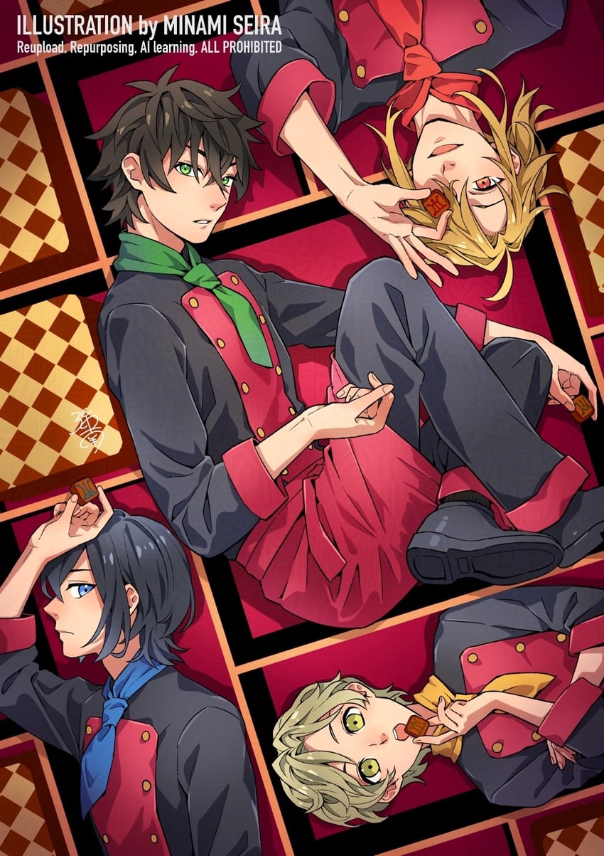 iwatani naofumi, kitamura motoyasu, amaki ren, and kawasumi itsuki (tate no yuusha no nariagari) drawn by minami_seira