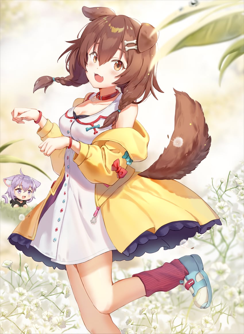 nekomata okayu and inugami korone (hololive) drawn by same_(samefgo)