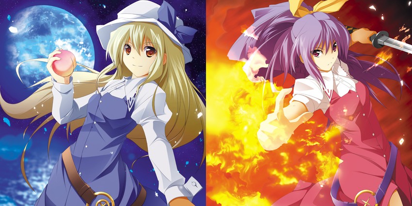 watatsuki no yorihime and watatsuki no toyohime (touhou) drawn by zb_(dawn-blue)
