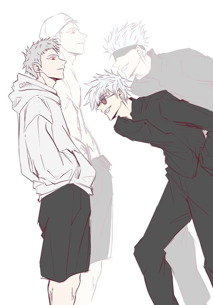 gojou satoru and urek mazino (original and 2 more) drawn by sanasanase