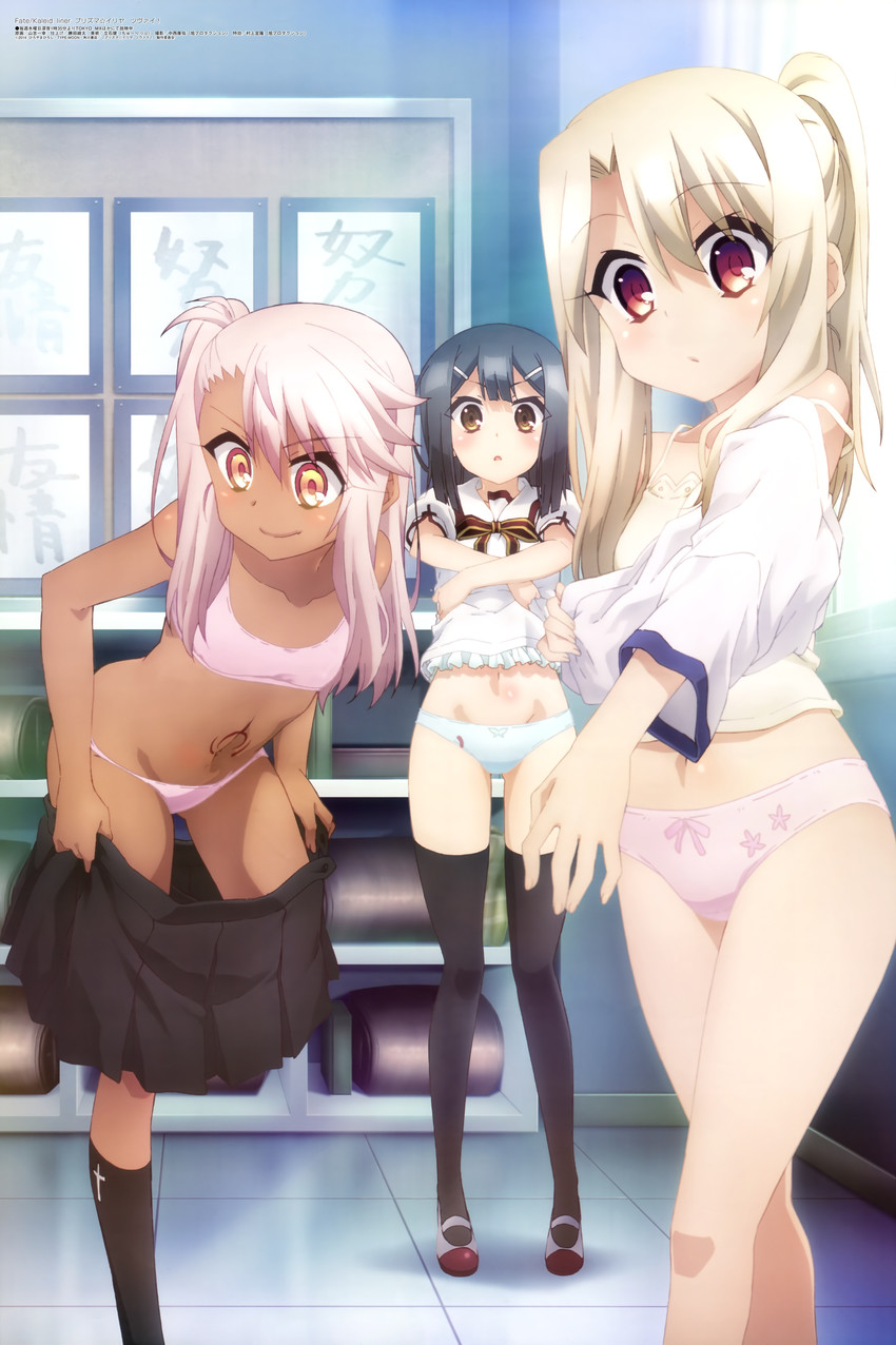 illyasviel von einzbern, chloe von einzbern, and miyu edelfelt (fate and 2 more) drawn by yamayoshi_kazuyuki