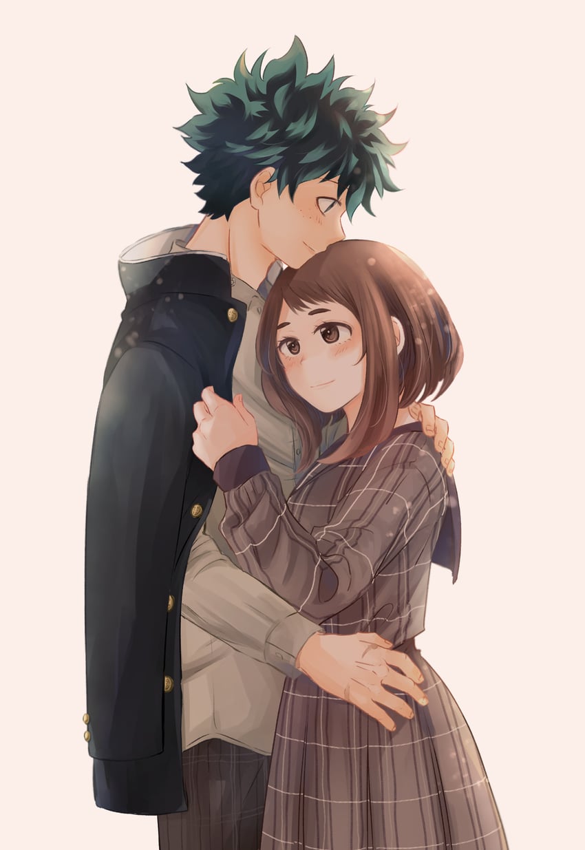 midoriya izuku and uraraka ochaco (boku no hero academia) drawn by tabetai_omochi
