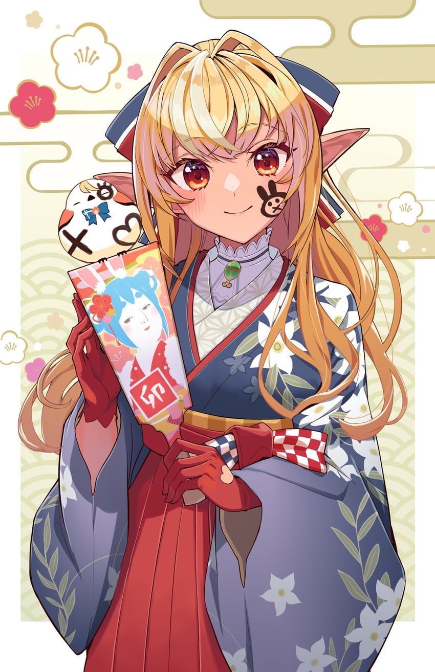 usada pekora, shiranui flare, and elfriend (hololive) drawn by itaboon