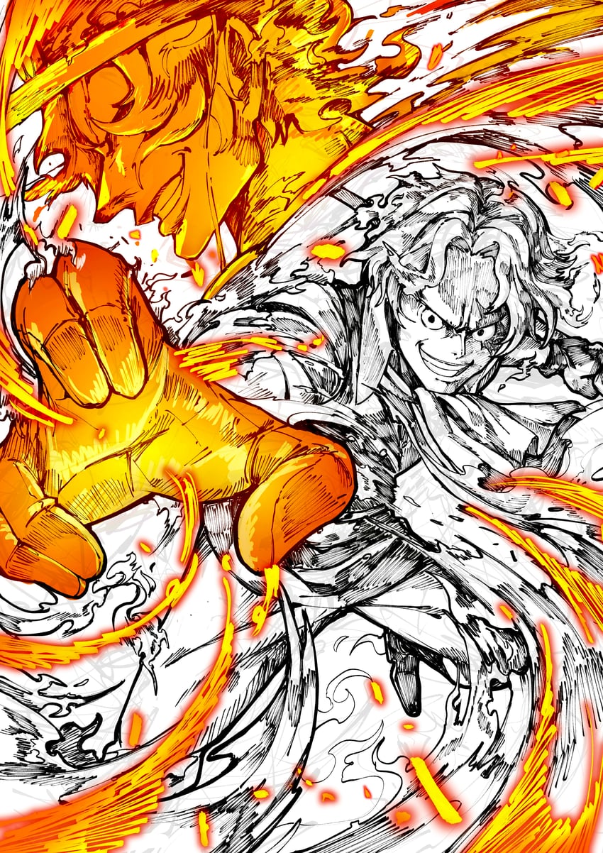 portgas d. ace and sabo (one piece) drawn by satomaru31000