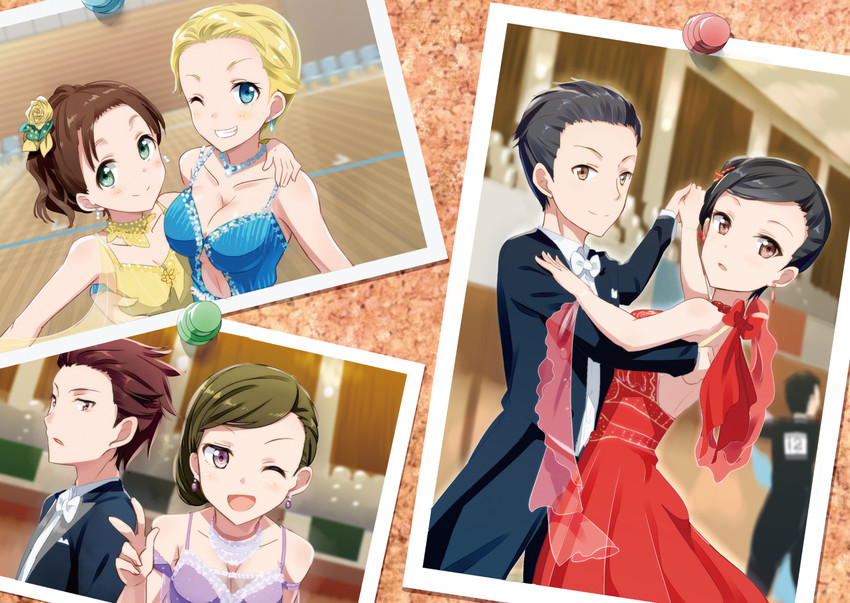 asada riko, hino yukiya, shiroyama atsunari, suzuhara marina, miyahata tamami, and 1 more (tama kou shakou dance-bu e youkoso) drawn by gotyou