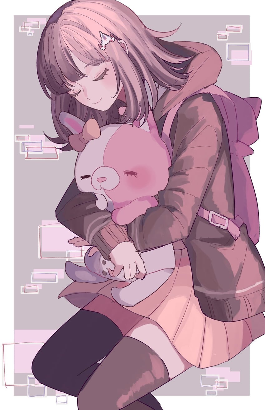 nanami chiaki and monomi (danganronpa and 2 more) drawn by ibushi_(kuyuru_29)