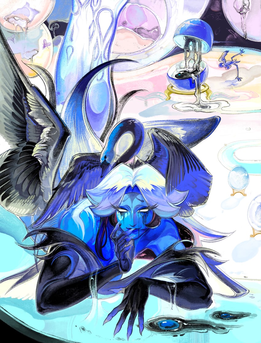 black sugar swan cookie (cookie run and 1 more) drawn by karsin2022