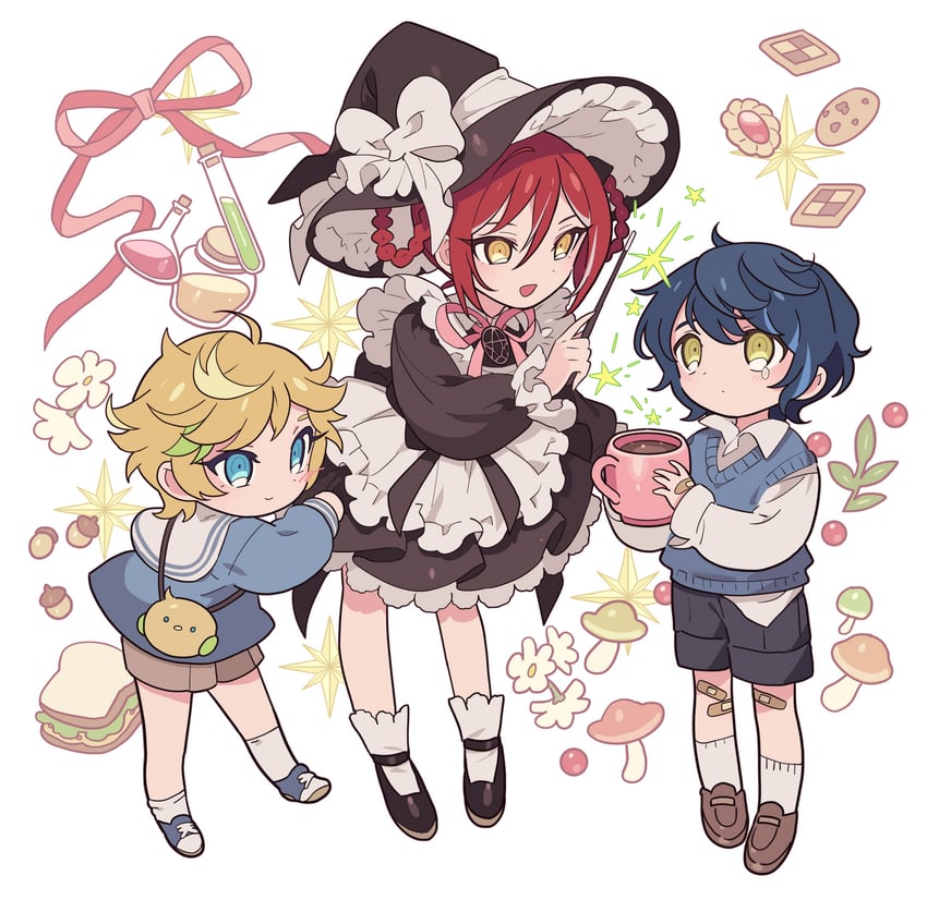 sakasaki natsume, harukawa sora, and aoba tsumugi (ensemble stars!) drawn by meremero