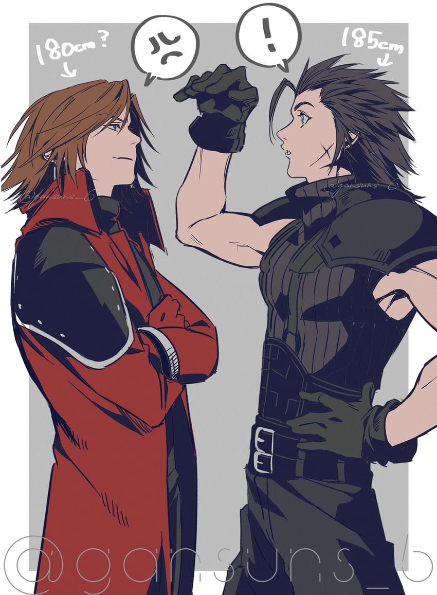 zack fair and genesis rhapsodos (final fantasy and 2 more) drawn by roku_(gansuns)