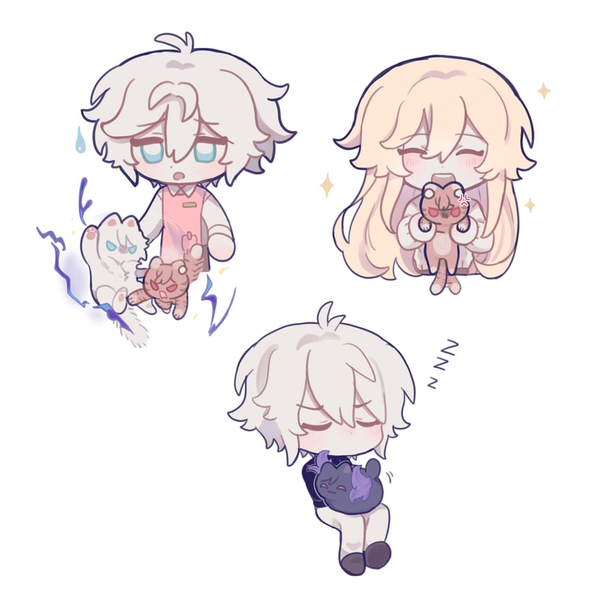 sandalphon, lucifer, belial, lucilius, lucio, and 1 more (granblue fantasy) drawn by schw3iss_b