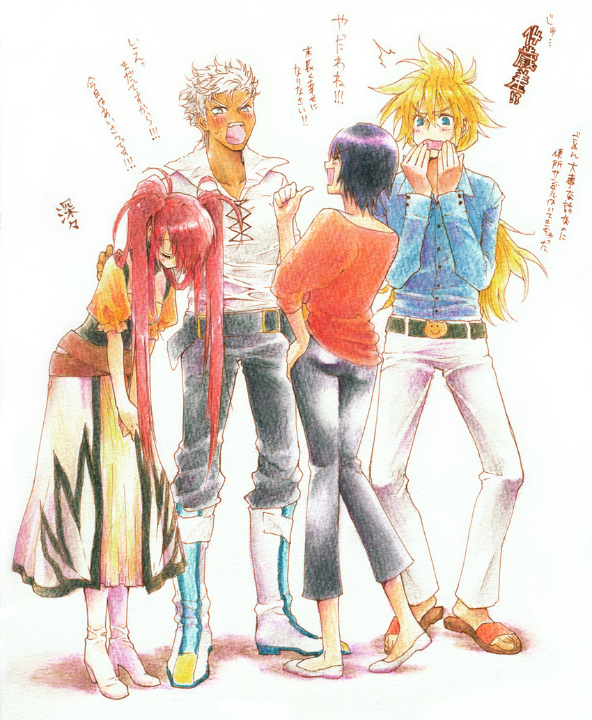 rutee katrea, stahn aileron, nanaly fletch, and loni dunamis (tales of and 2 more) drawn by jako_(toyprn)