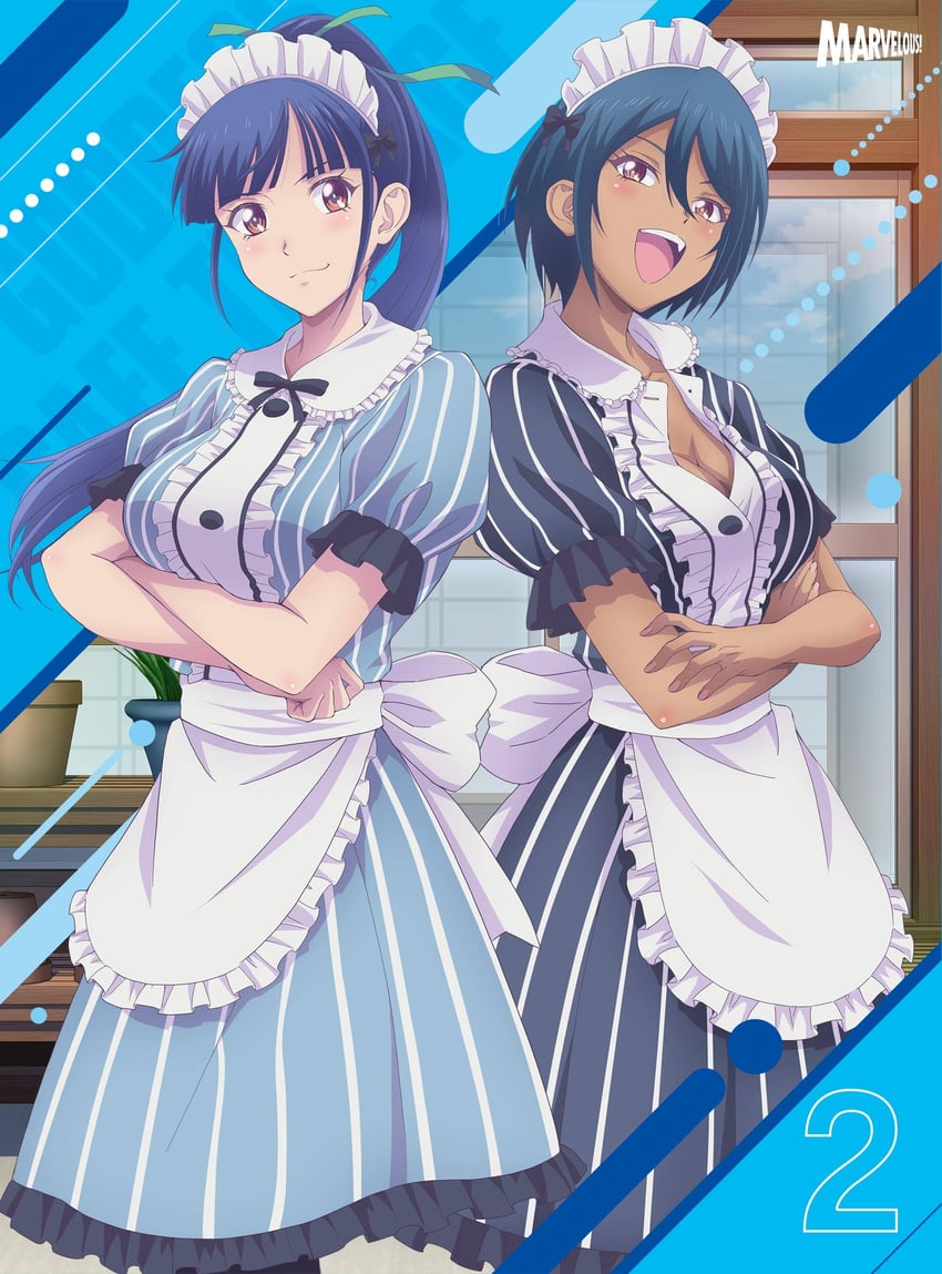 tsuruga ami and azuma valentina (megami no cafe terrace) drawn by noguchi_masatsune