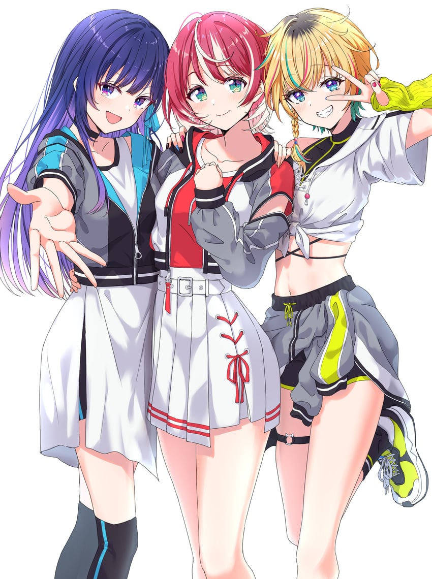 tomori manaka, letora, and kamizuru cosmo (idolmaster and 1 more) drawn by tonguewasabi