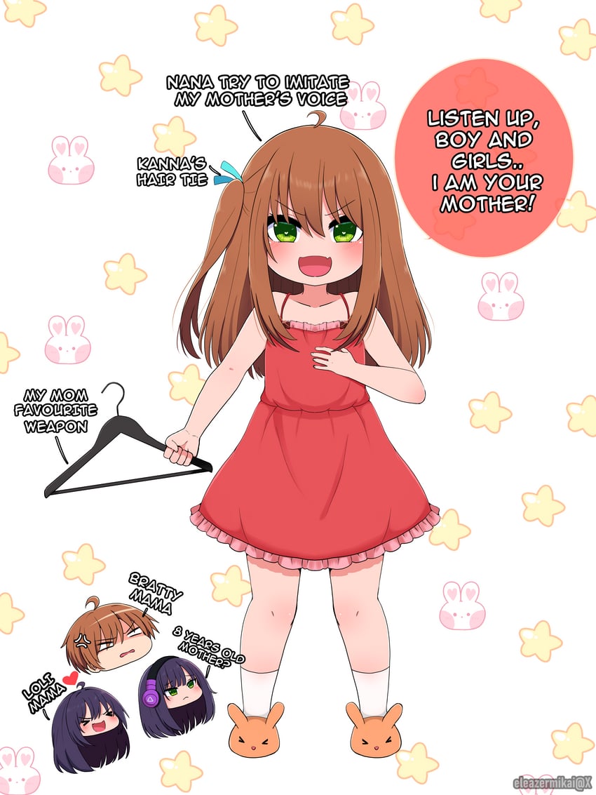 onii-chan, nana, kanna, and hana (original) drawn by eleazarmikai