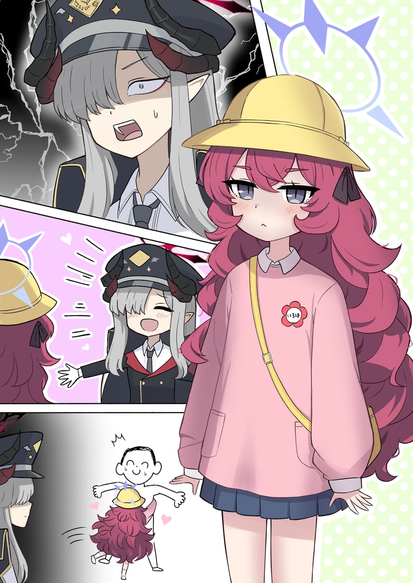 sensei, doodle sensei, iroha, and makoto (blue archive) drawn by koucha_(sr4ez)