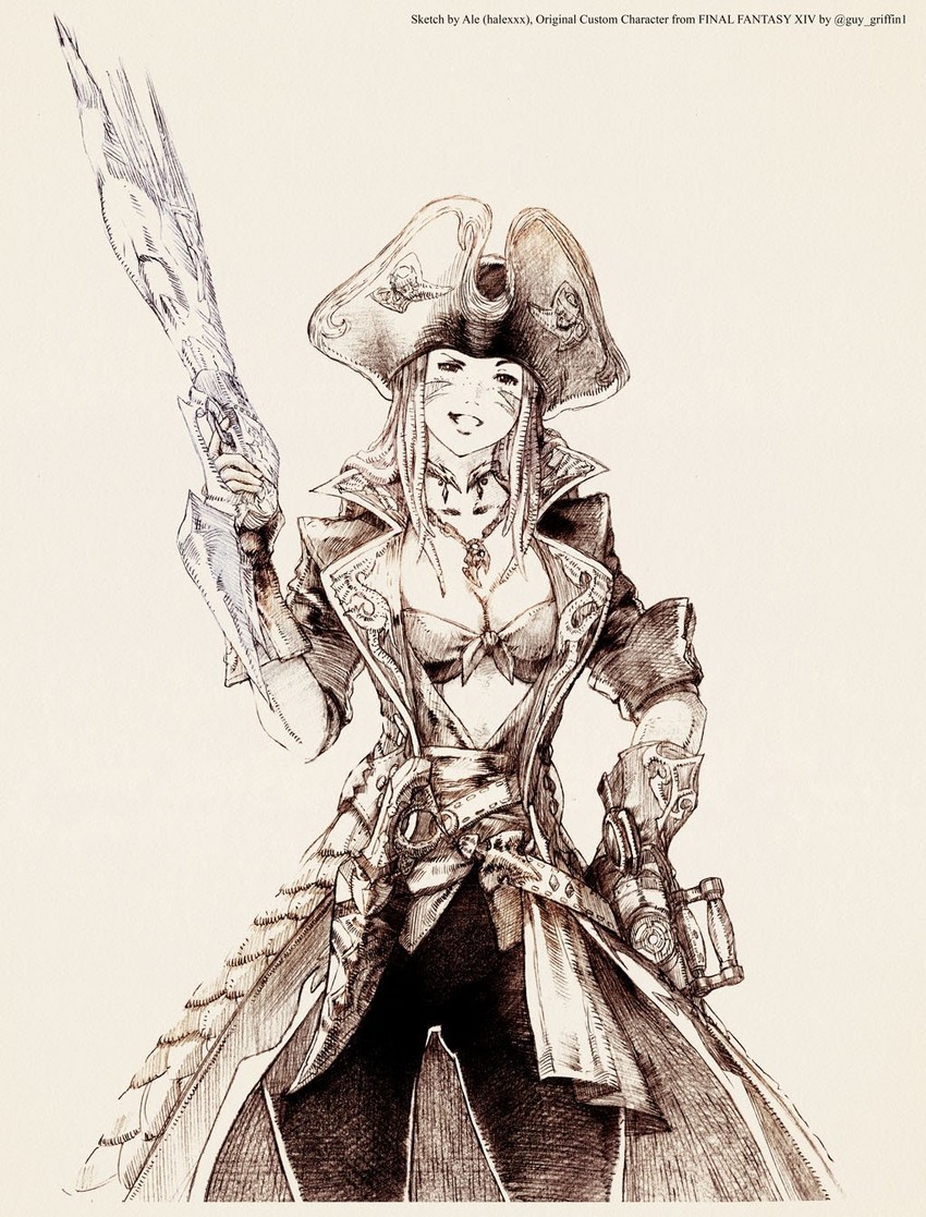 warrior of light and machinist (final fantasy and 1 more) drawn by ale_(ale_halexxx)