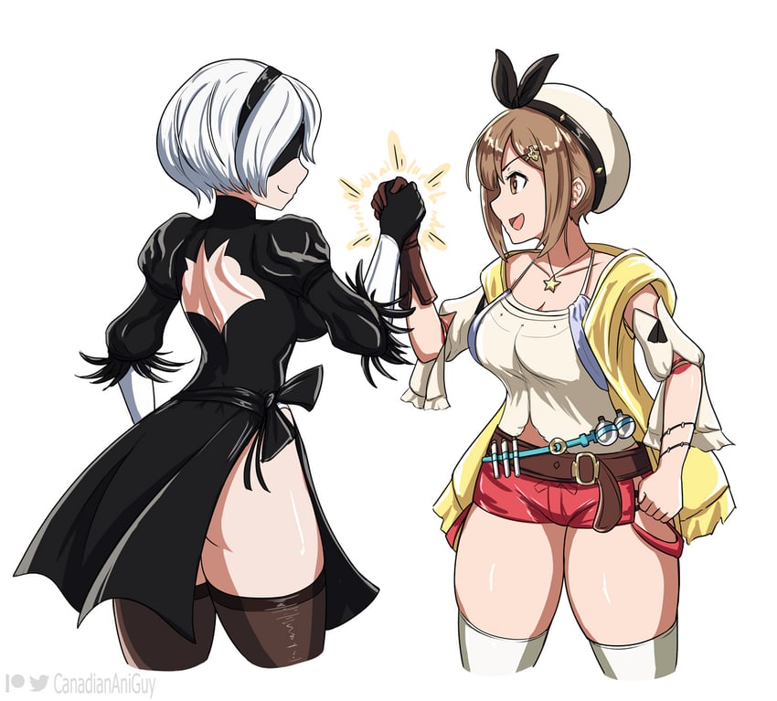 2b and reisalin stout (nier and 3 more) drawn by canadiananiguy