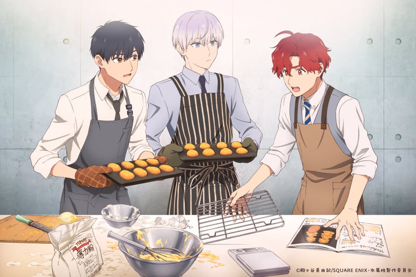 himuro yukiya, saejima, and katori (koori zokusei danshi to cool na douryou joshi)
